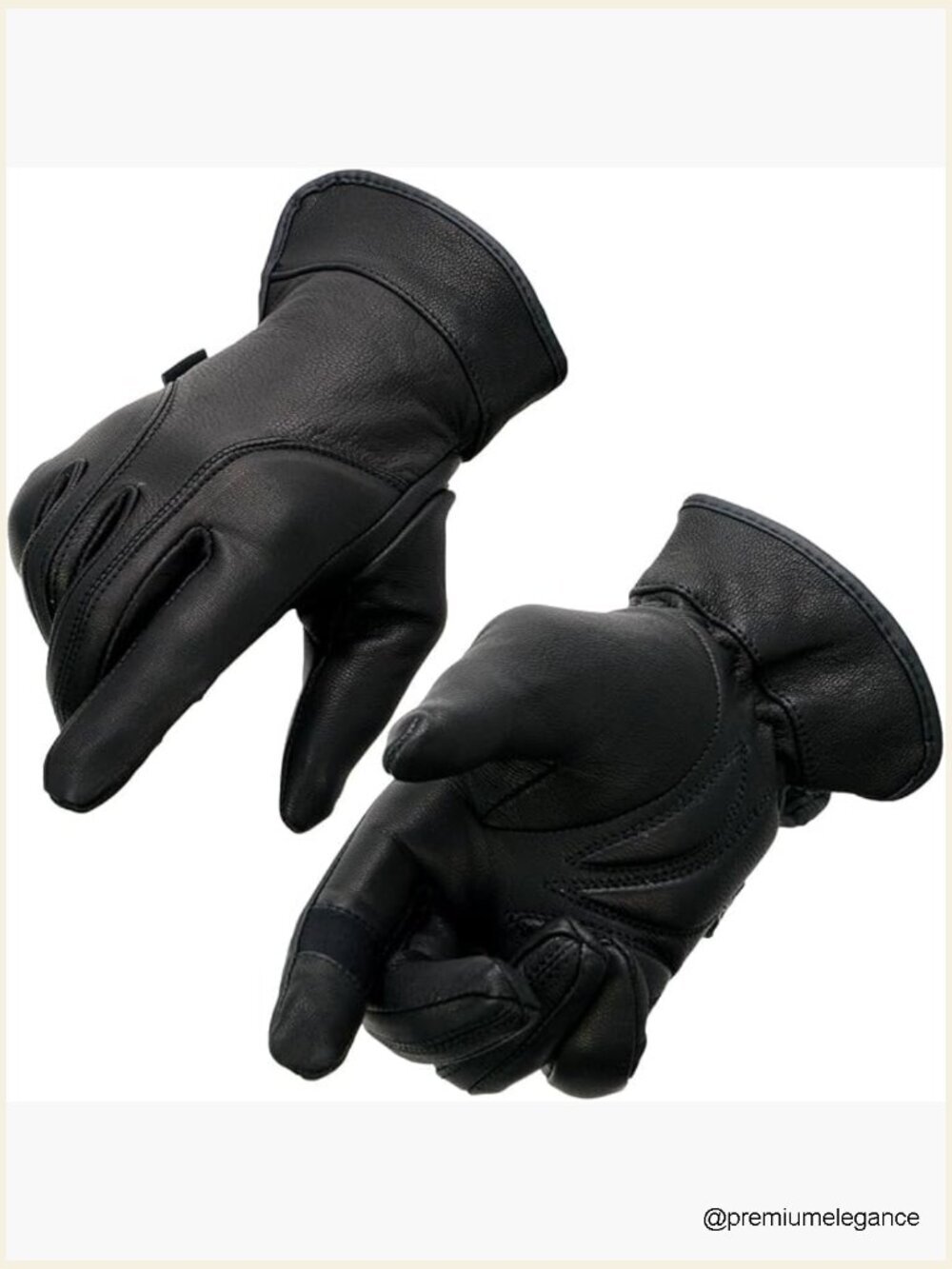 Leather Lined Gloves with Gel Palm & Sleeve Cuff Small